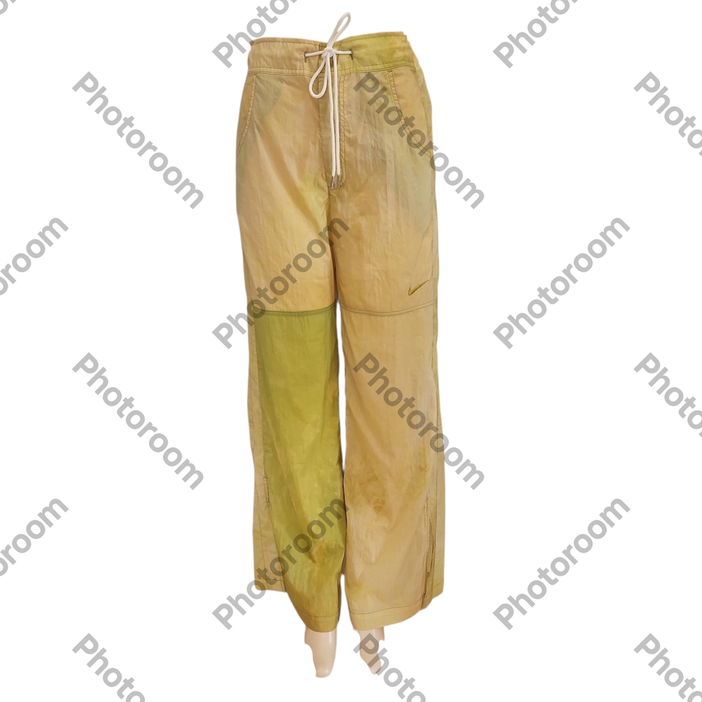 Nike Move To Zero Green Yellow High Rise Full Split Leght Track Pants Size M